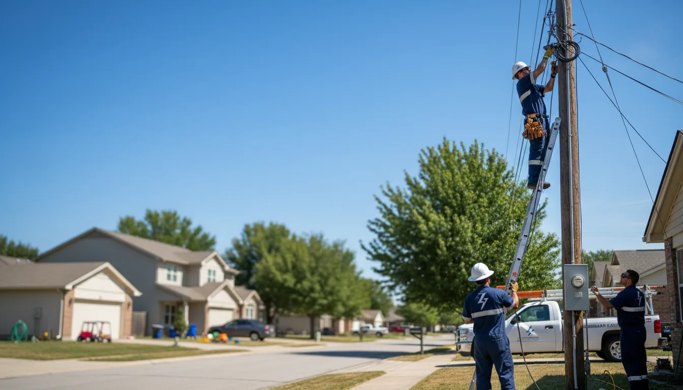 Residential electrician providing installation services in Glidden, TX